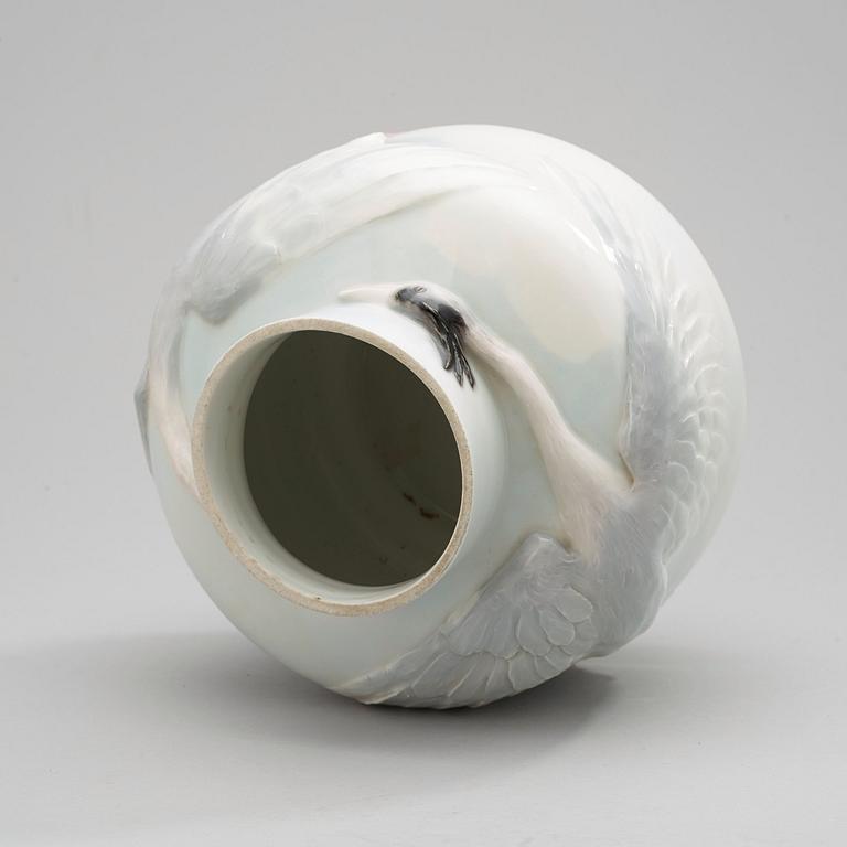 An Alf Wallander Art Nouveau porcelain vase, Rörstrand 1898.