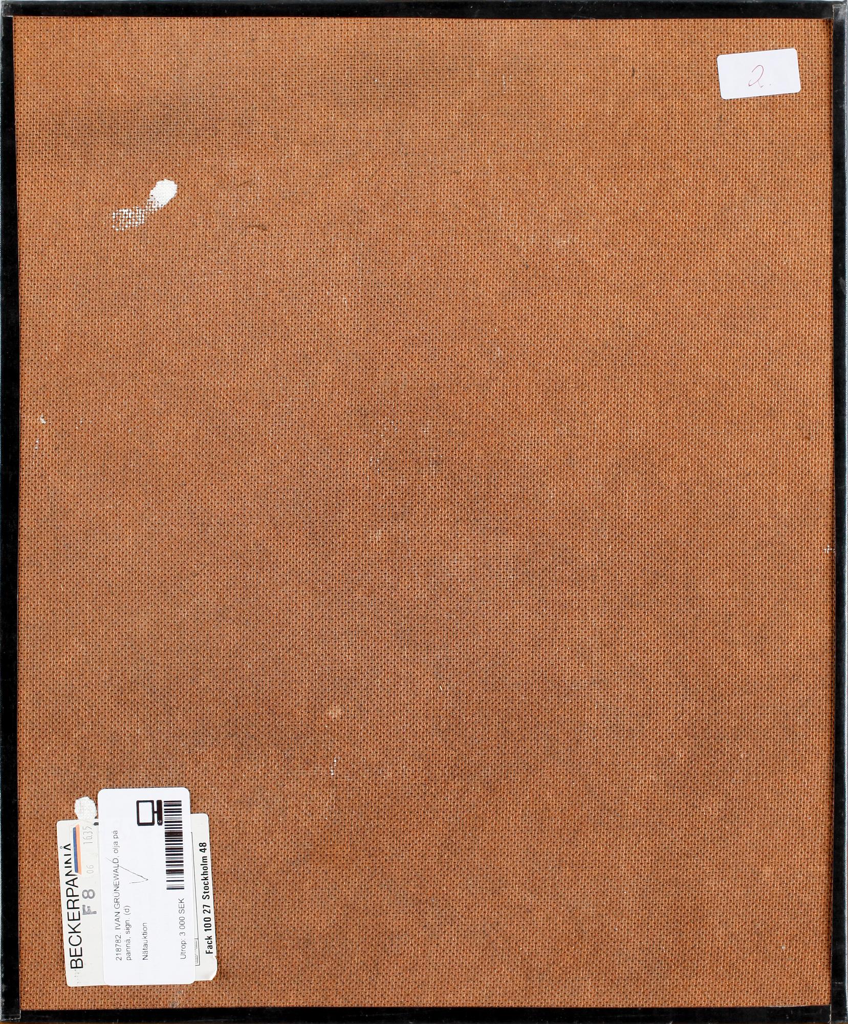 IVAN GRÜNEWALD, olja på pannå, sign.