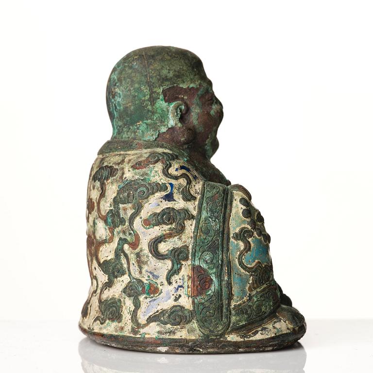 A bronze sculpture of buddai, possibly late Ming dynasty/early Qing dynasty.