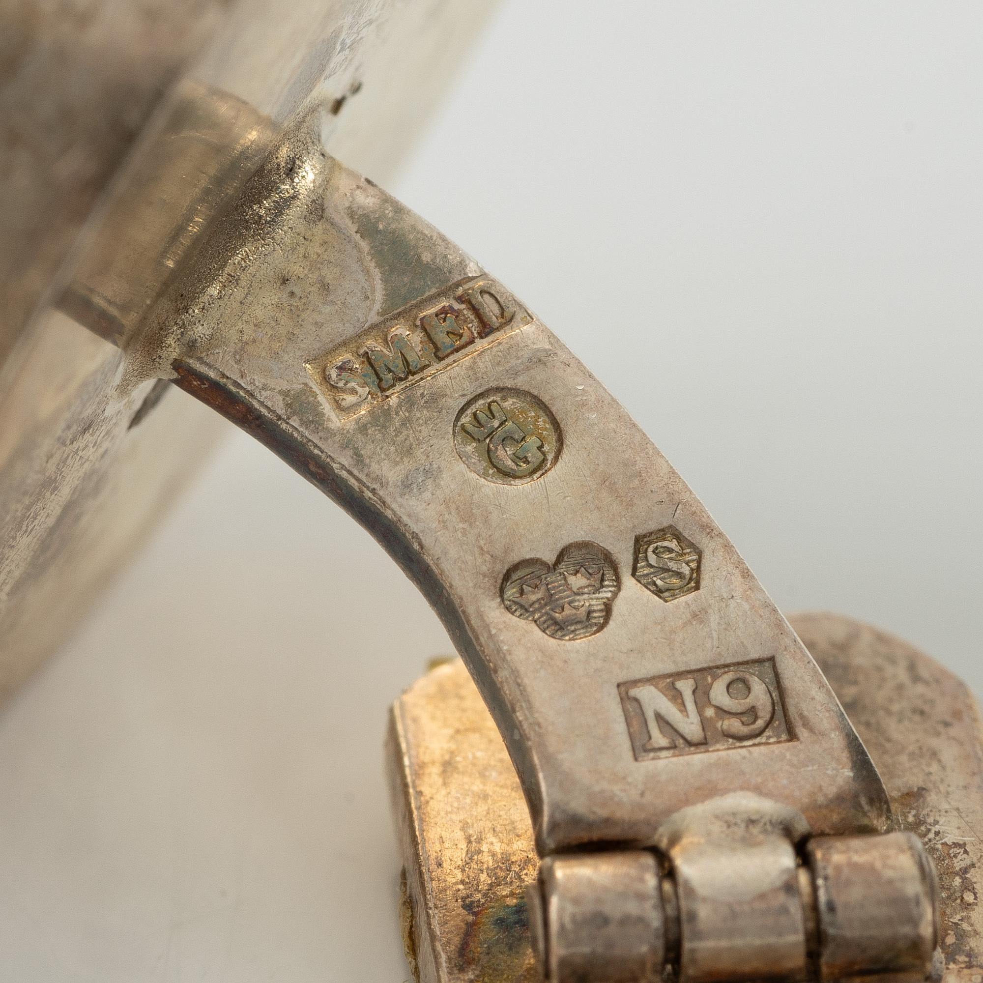 Lars Arby, fyra par manschettknappar, sterlingsilver och silver, Göteborg  bland annat 1964 och 1973.