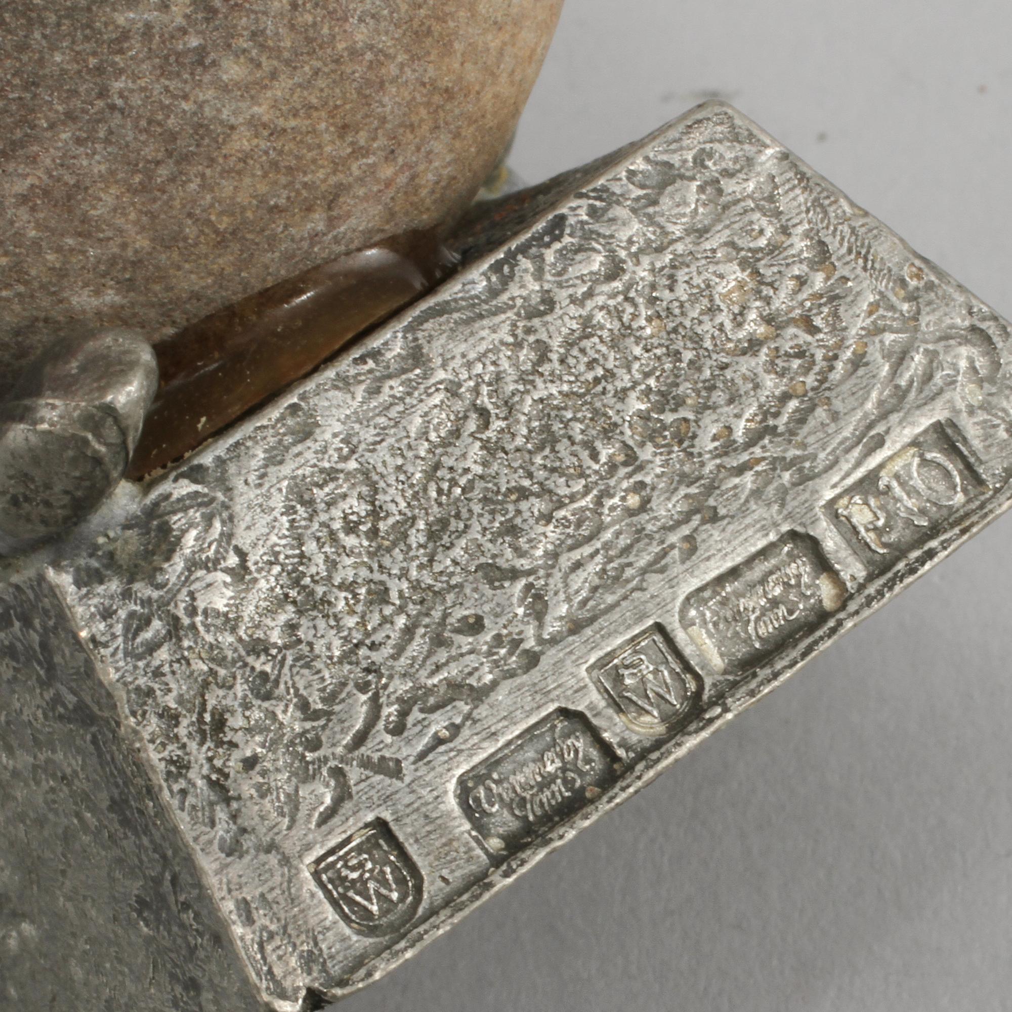 HENRY GUSTAFSSON, skulptur, sten och tenn, signerad, Vimmerby, 1989.