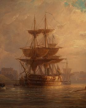 Johan Christian Berger, Skruflinieskeppet Stockholm vid Skeppsholmen, Stockholm.