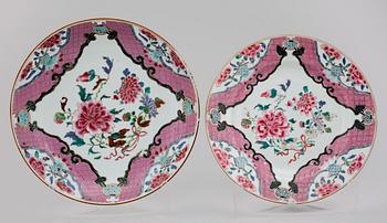 TALLRIKAR samt SKÅLFAT, 5+1, porslin, Qianlong, Kina 1700-tal.
