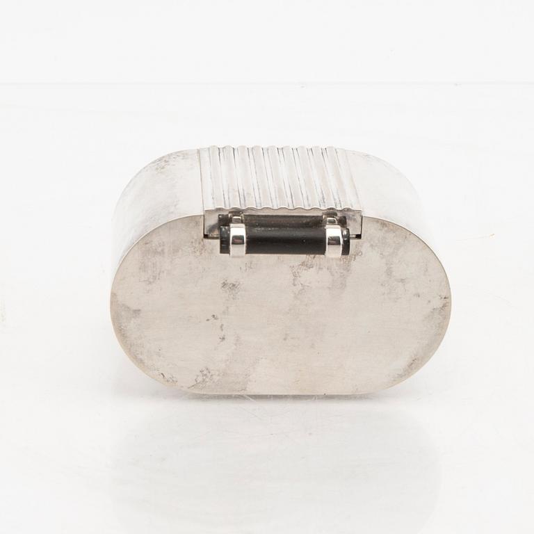 A Swedish 20th century  sterling silver box mark of Lars Håkansson Uppsala 1988, weight 196 grams book included.