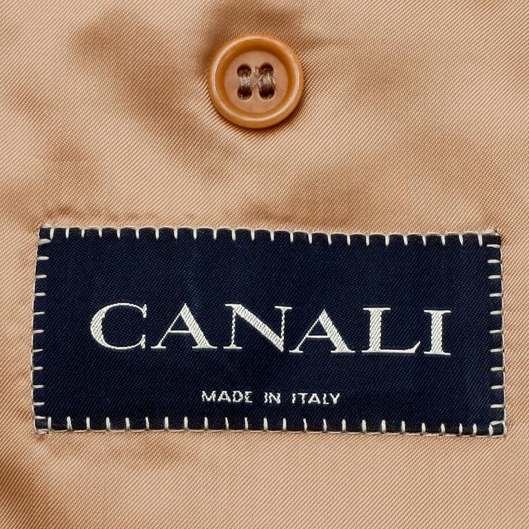 CANALI, a men's beige cotton and cashmere jacket, size 52.