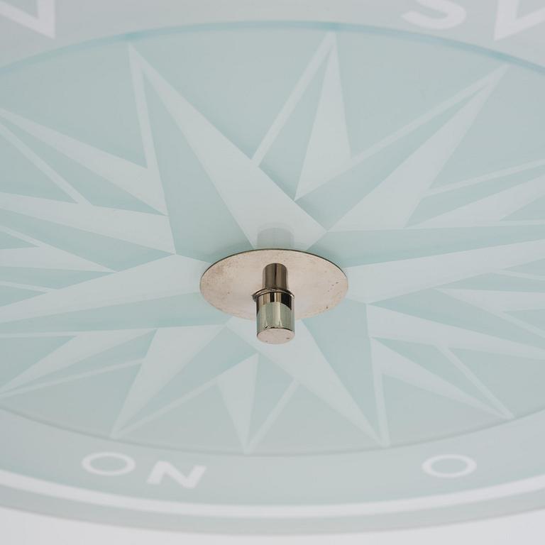 Simon Gate, a ceiling lamp model GD 652, Orrefors, 1930s.