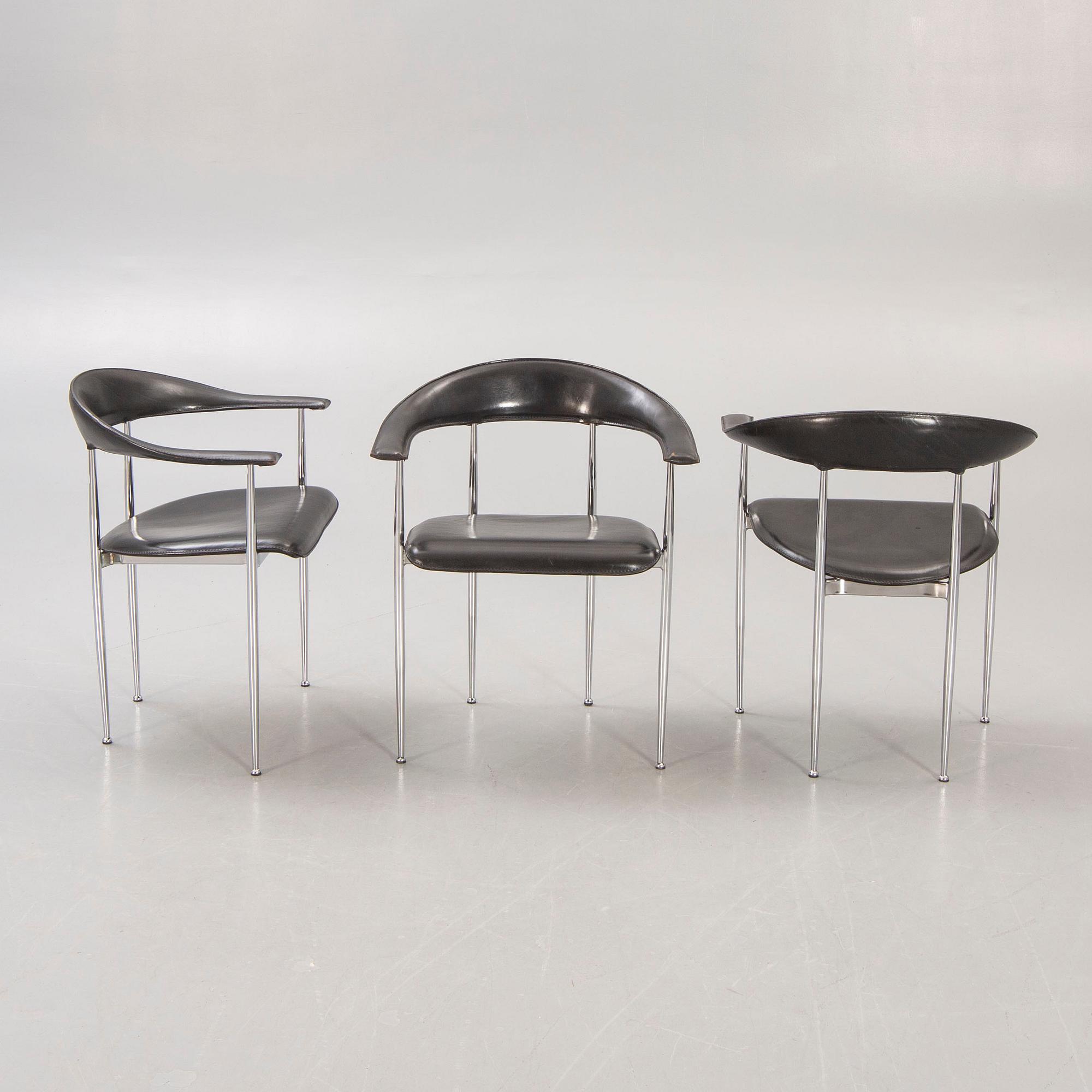 Giancarlo Vegni & Gianfranco Gualtierotti, a set of six armchairs for Fasem in the latter part of the 20th century.