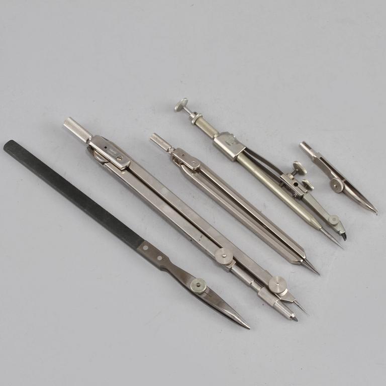 MÄTINSTRUMENT, 6 delar,  Haff, Tyskland, 1900-talets andra hälft.