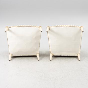 Fåtöljer,ett par,  Louis XVI-stil, 1900-talets början.