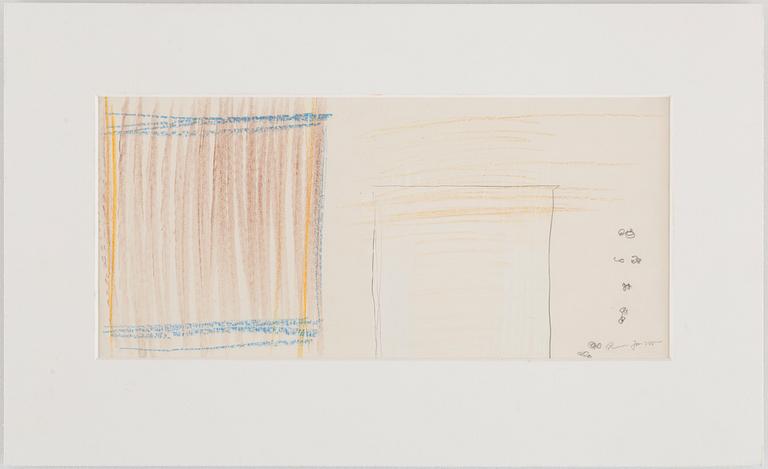 RUNE JANSSON, chalk drawing, signed.