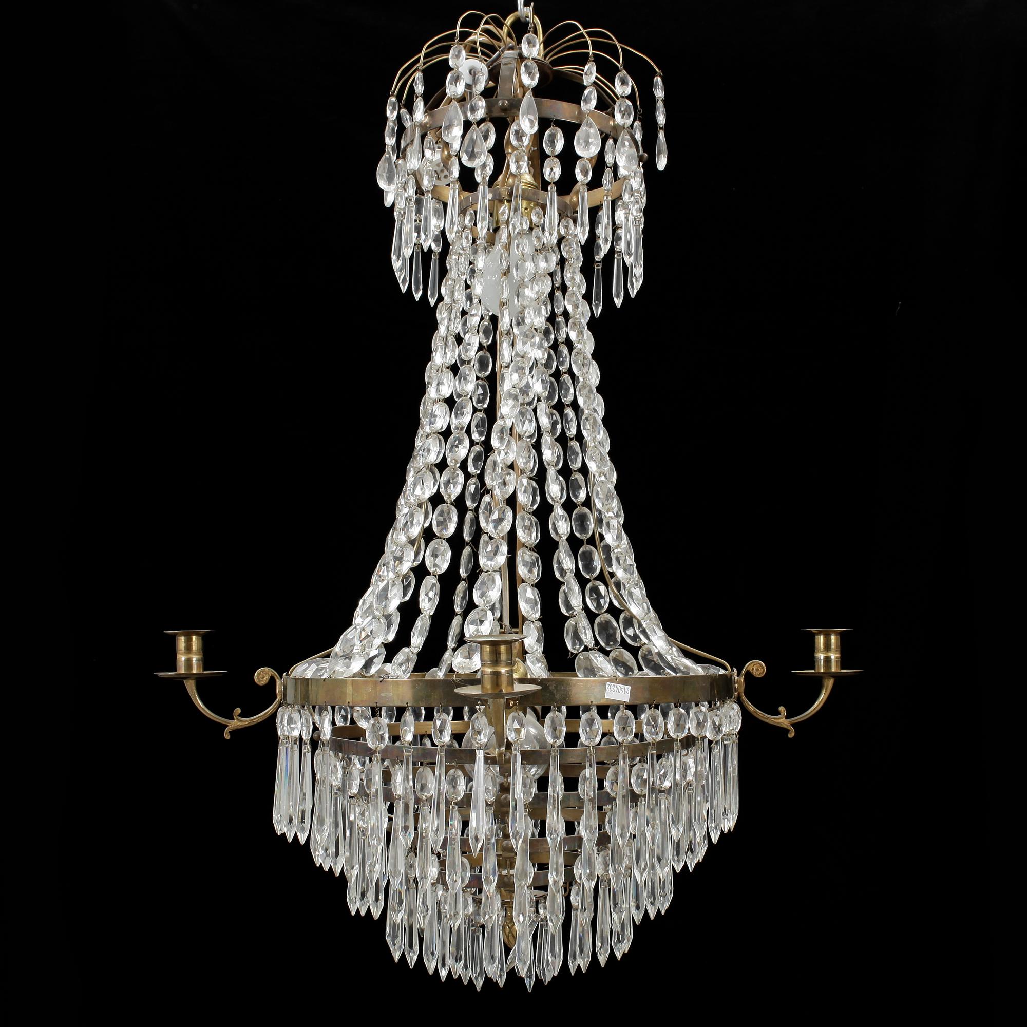 LJUSKRONA, empirestil, 1900-tal. Höjd ca 80cm.