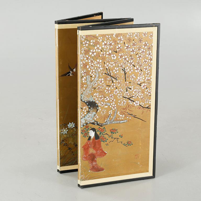 A Japanese folding screen, 20th century.