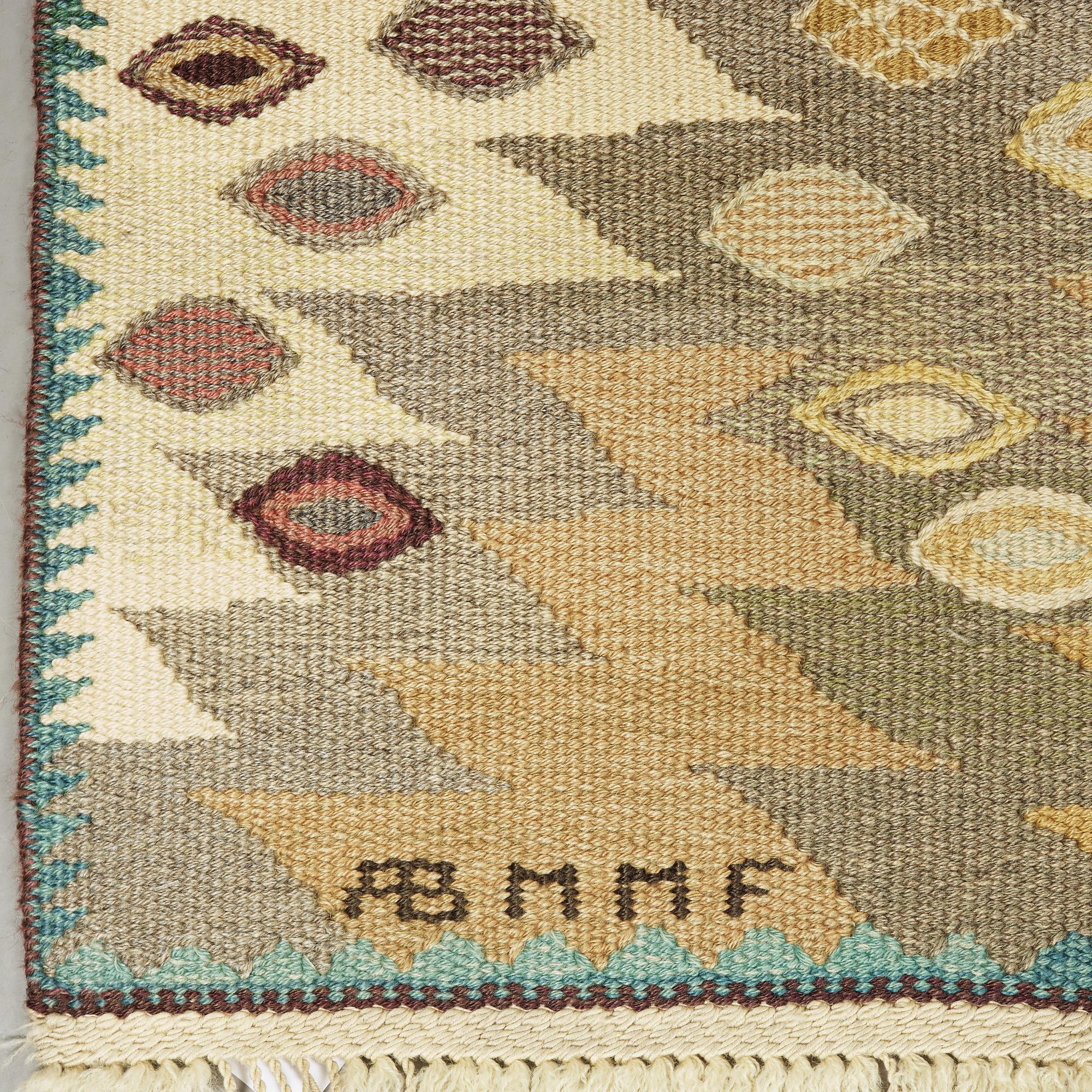 BARBRO NILSSON, matta, gobelängteknik, 272,5 x 195,5 cm, "Tånga, ljus", signerad AB MMF BN.