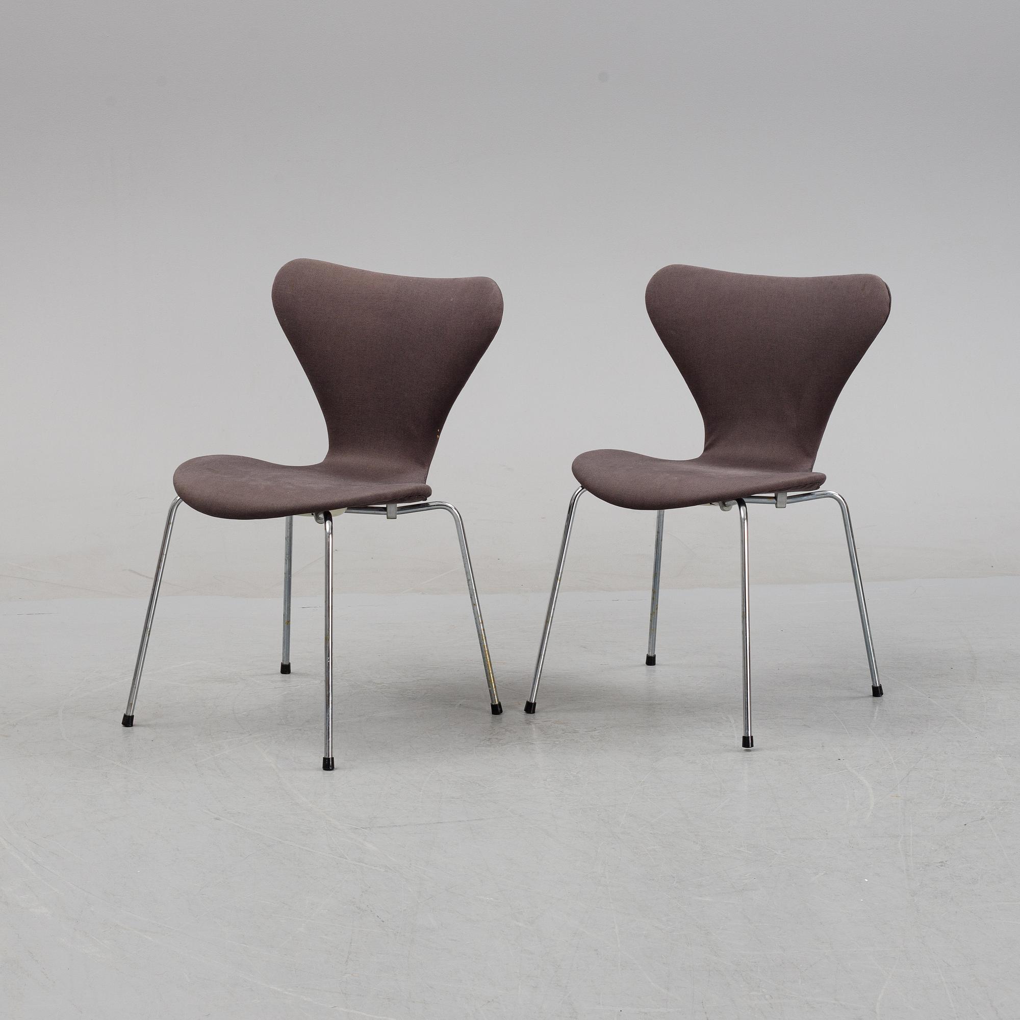 Arne Jacobsen, stolar, 10st, "Sjuan", Fritz Hansen, 1980.