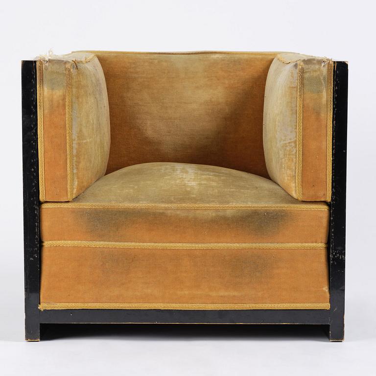 Sten Blomberg, a black lacquered armchair, David Blomberg AB, Stockholm, ca 1933.