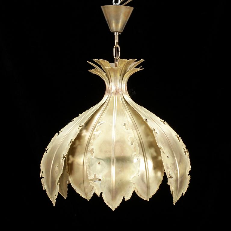 TAKLAMPA, mässing, Holm Sørensen & Co, Danmark, kring 1960/70-tal.