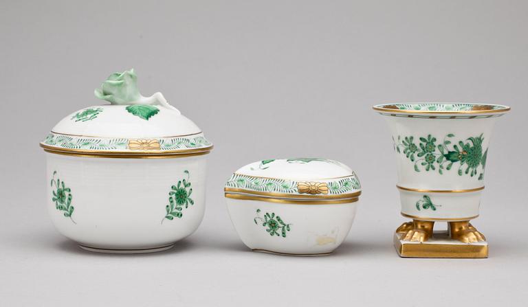 PARTI PORSLIN, 3 delar, Herend, Ungern, bla dat 1948.