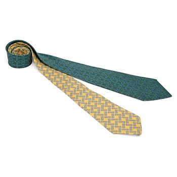 676. HERMÈS, two silk ties.