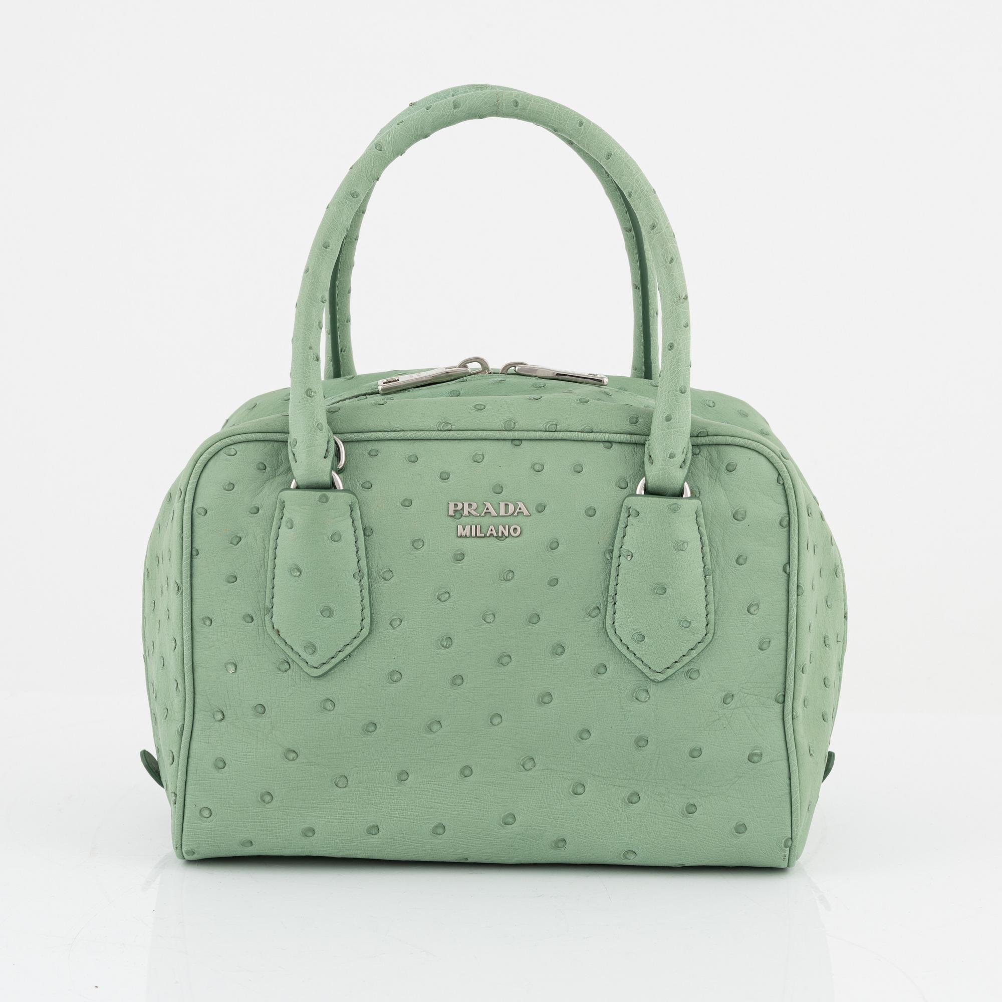 Prada a green ostrich leather bag. Bukowskis