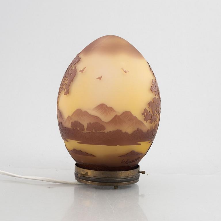 La Rochere, a cameo glass table lamp, France.