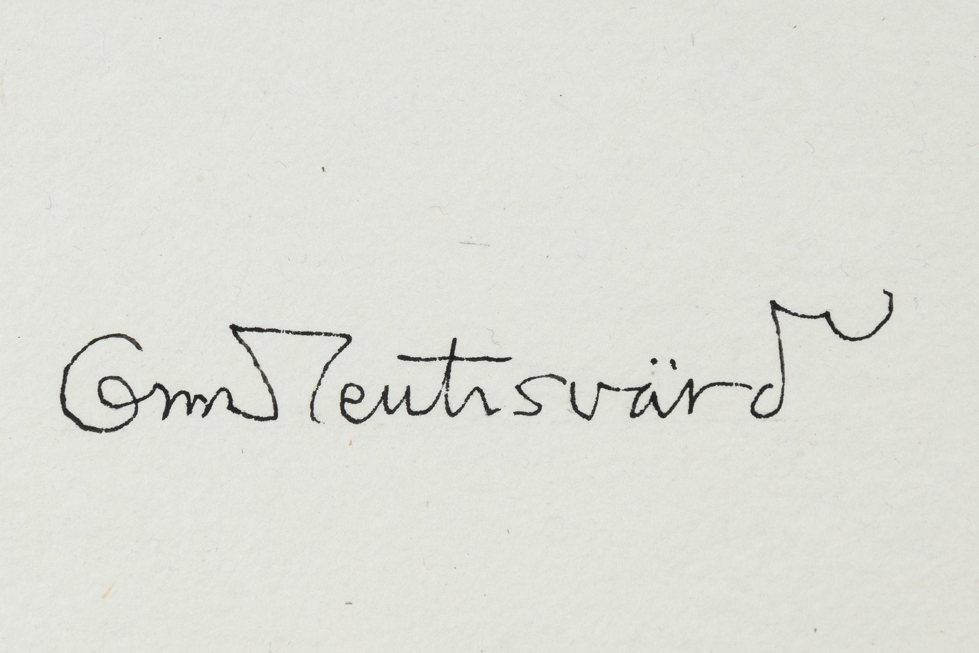 Oscar Reutersvärd, tusch, signerad.