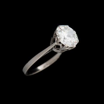 RING, gammalslipad diamant, 18K vitguld. Timantti Ateljee, Helsingfors 1971.