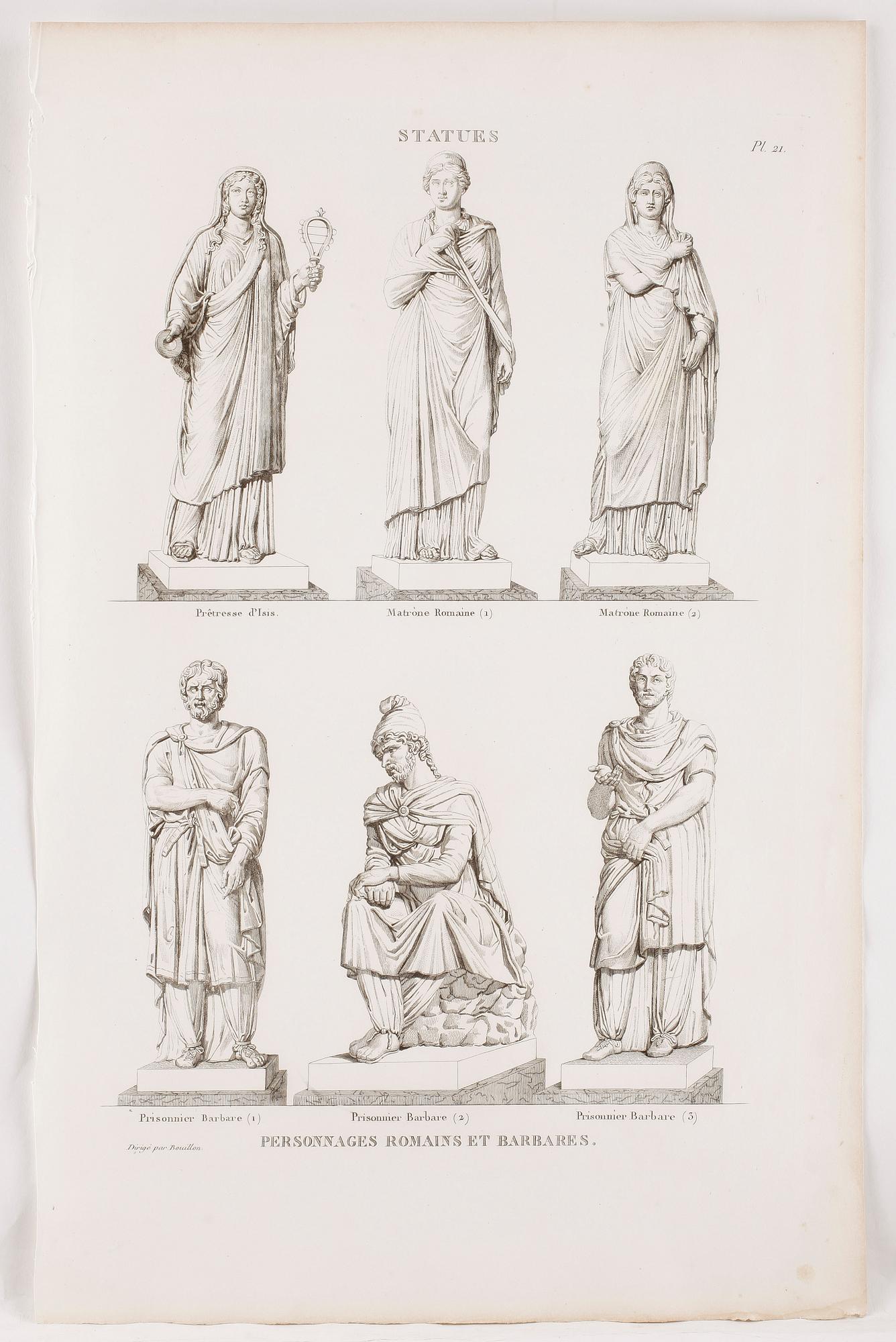 PIERRE BOUILLON, Kopparstick, 3 st, 1800-talets första fjärdedel.