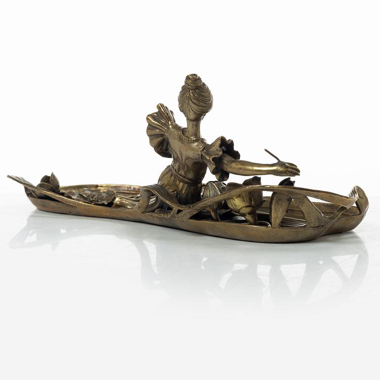 An Art Nouveau brass tray/desk stand, possibly Austria, around 1900.