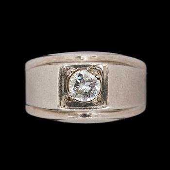 RING, 18k guld med briljantlsipad diamant ca 0,20 ct. Alton 1977. Vikt 4,9.