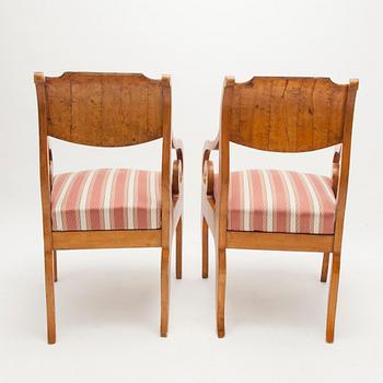 KARMSTOLAR, ett par, biedermeier, Finland 1800-talets första hälft.