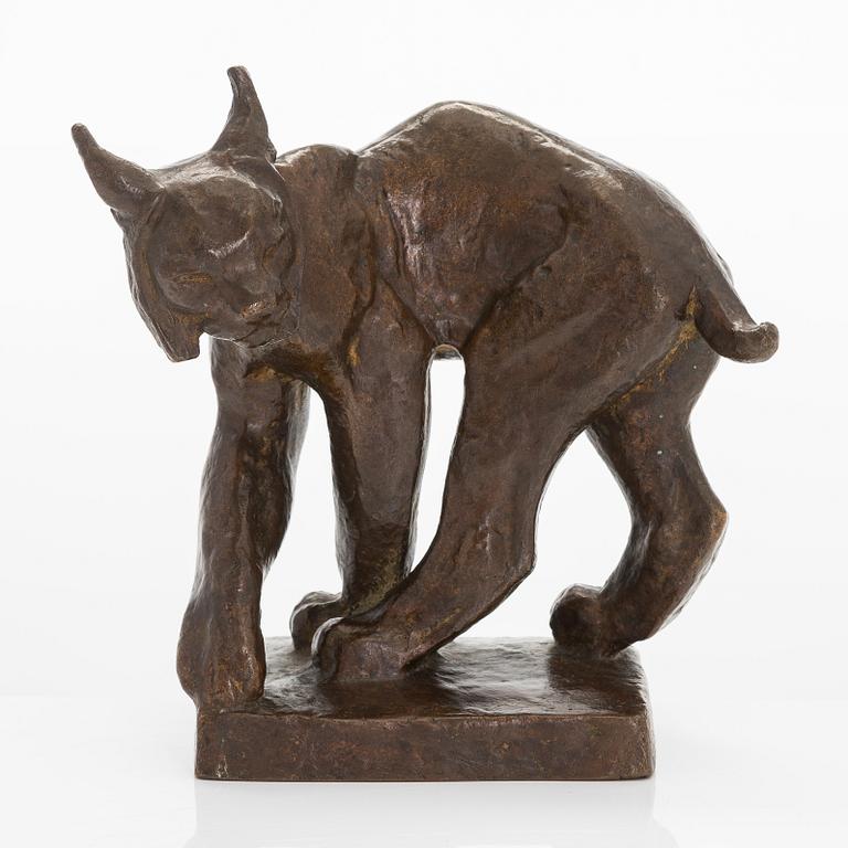 Jussi Mäntynen, 'Lynx sensing danger'.