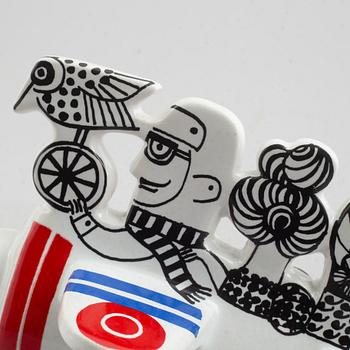 Lisa Larson, a stoneware figurine, airplane from the series "traffic", Gustavsberg, Sweden, 1971-73.