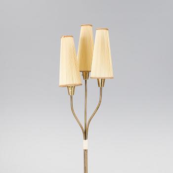 A brass standard lamp, 1950's/60's.