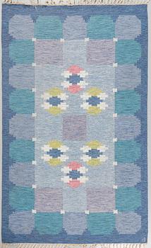 A flat weave by Ingegerd Silow, signed IS, second half of the 20th century, 233 x 168 cm.