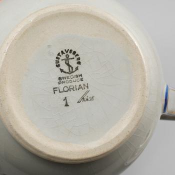 MATSERVIS,  51 delar, flintgods, "Florian", Wilhelm Kåge, Gustavsberg, omkring 1900-taletets mitt.