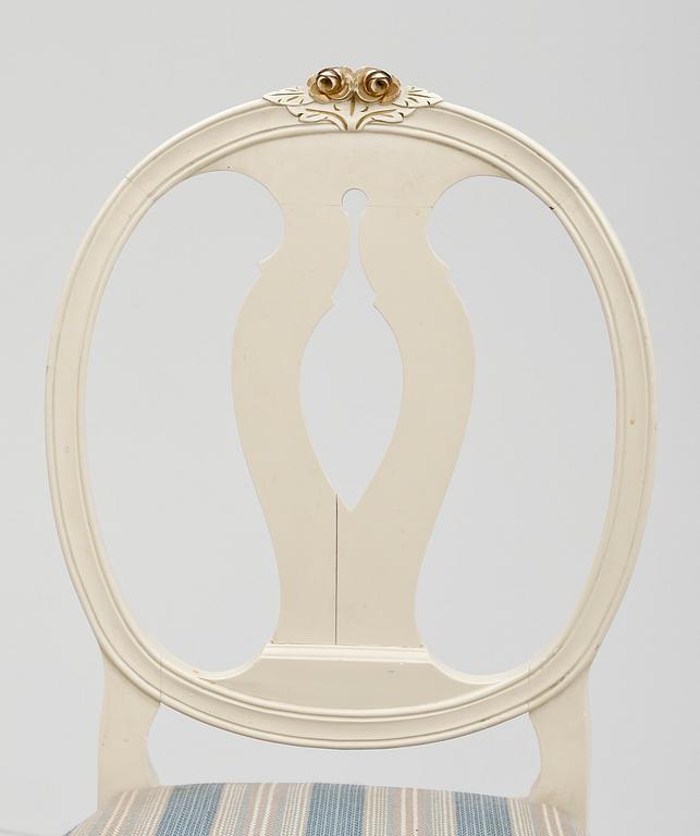 MATSALSMÖBEL, 7 delar, gustaviansk stil, 1900-talets andra hälft.