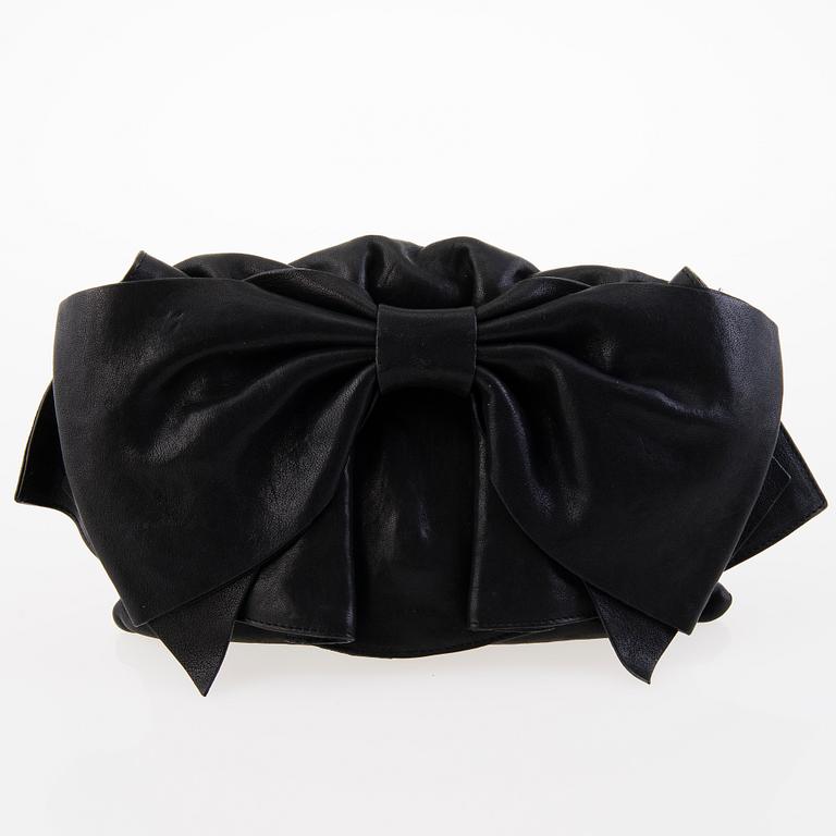 Red Valentino Black Leather Evening Bag.