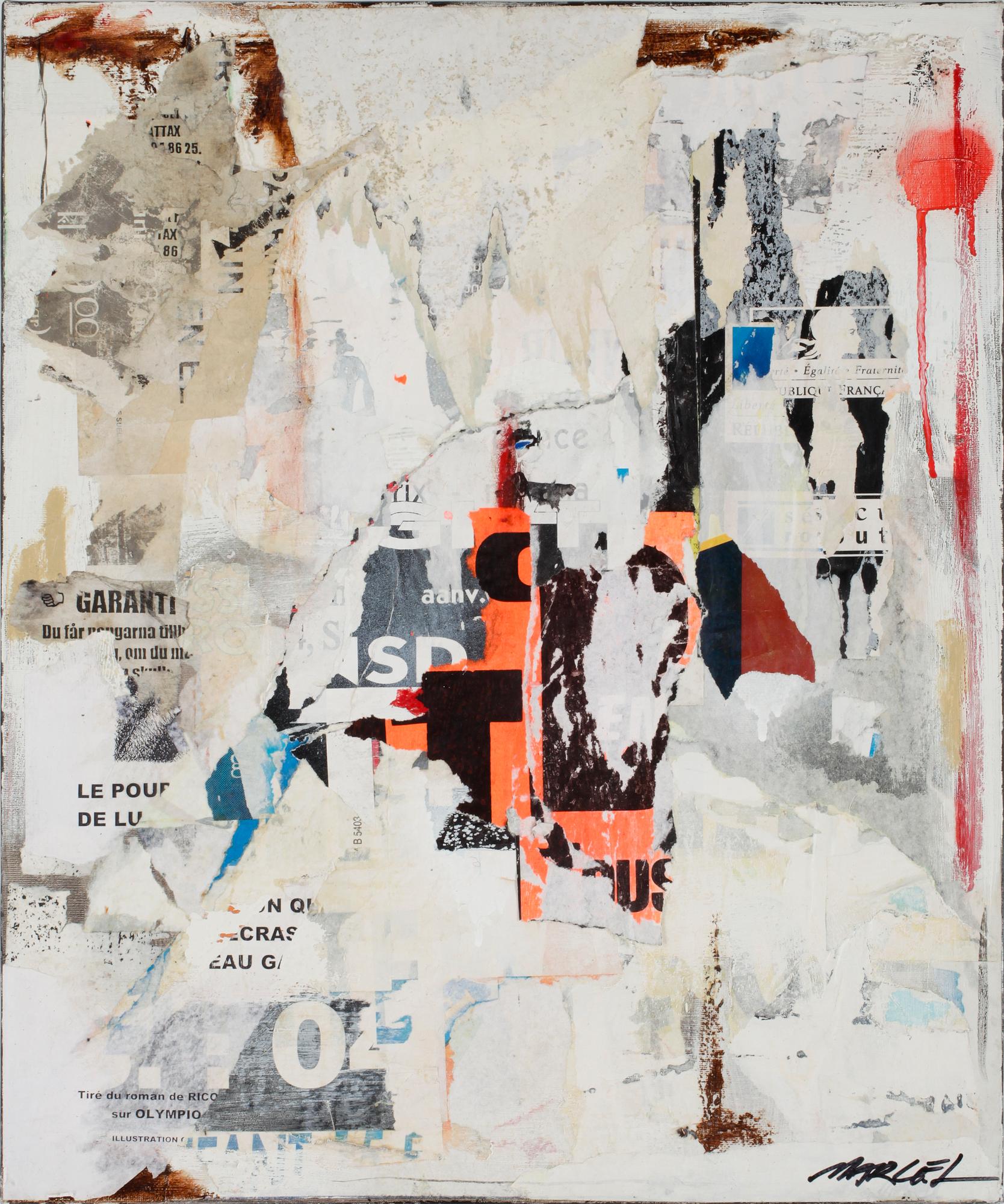 MARCEL STRÜWER, blandteknik och collage, sign.