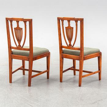 A pair of late Gustavian chairs by Johan Melchior Lundberg, ca 1800.
