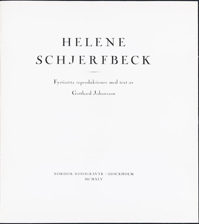 HELENE SCHJERFBECK, portfolio with 48 black and white reproductions, Stockholm 1945.