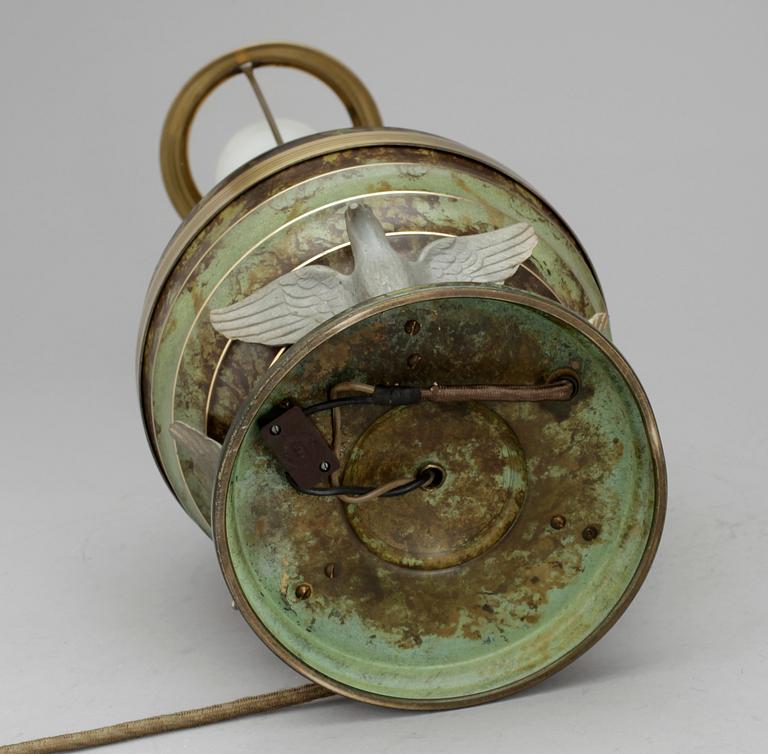 BORDSLAMPA, metall, 1940-tal.