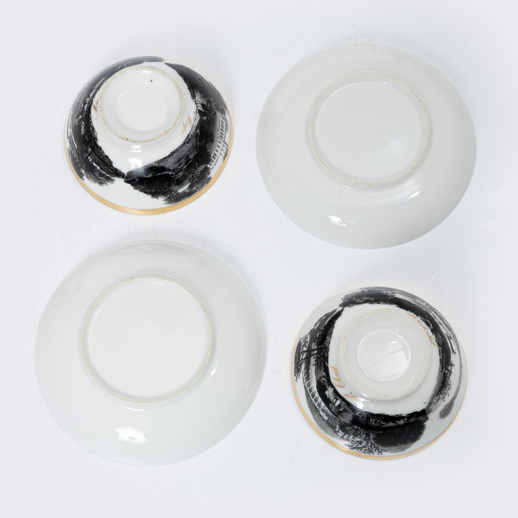 Cups with saucers, 29 pcs, Empire, first half of the 19th century.