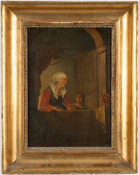Unknown artist, early 19th century, Woman and boy with squirrel.