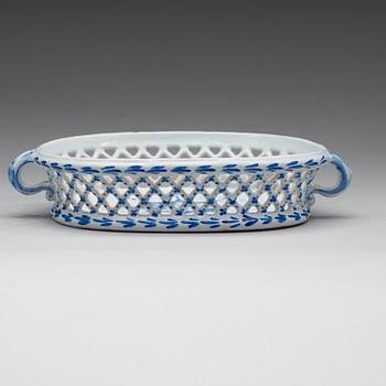 A Swedish faience chesnut basket, Rörstrand, dated 19/2 (17)66.