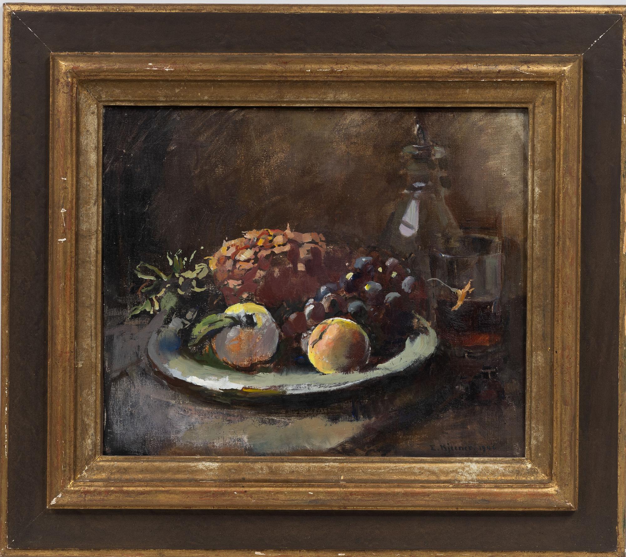 Esther Kjerner, "Stilleben m. sydfrukter".