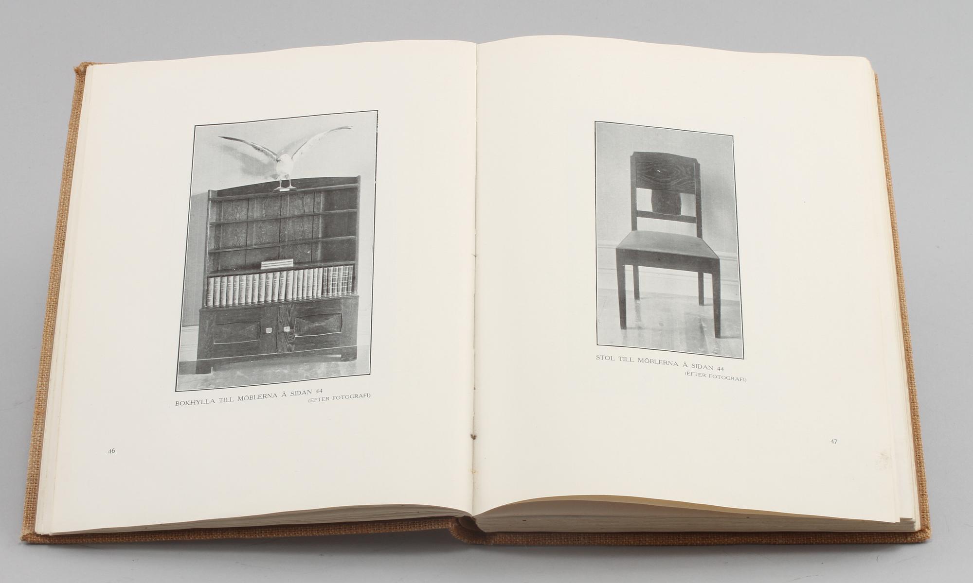 BOK, "Nya Möbler", Otto Schulz, Eget Förlag, Josef Bergendahls Boktryckeri, Göteborg, 1913.