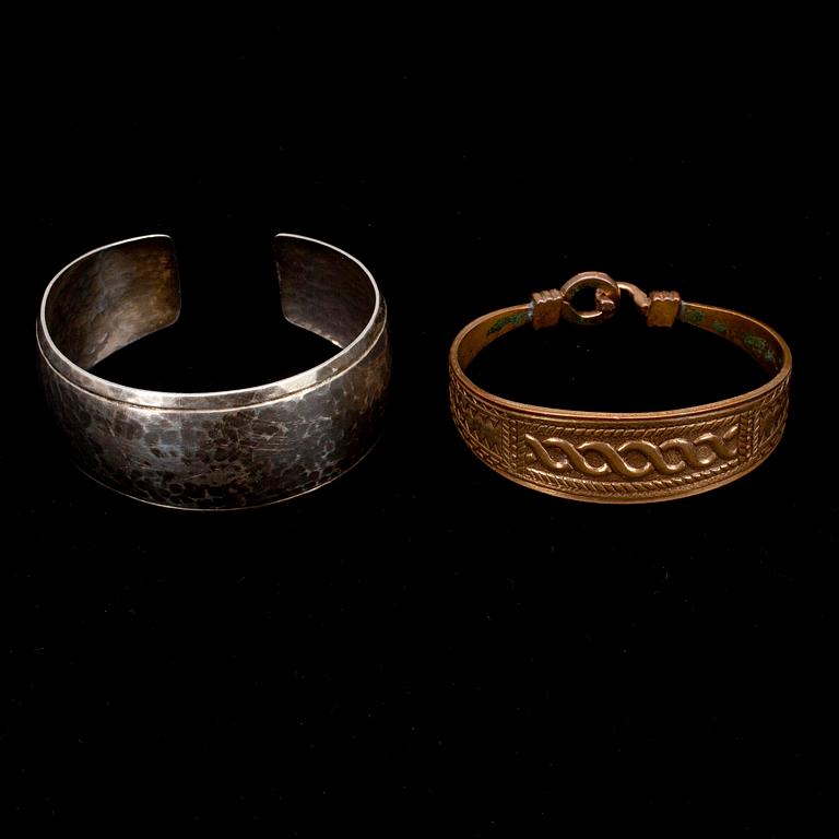 PARTI KALEVALA SMYCKEN, 5 st. silver, brons, spektrolit, agat.