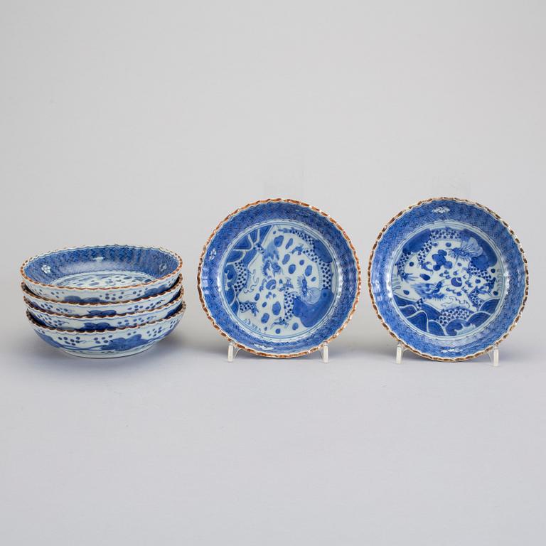 FAT, 6 st, porslin, Japan, 18/1900-tal.
