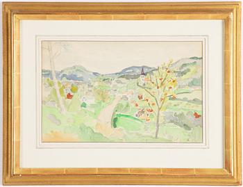 Hilding Linnqvist, Landscape with church.