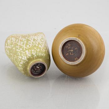 Gunnar Nylund, five stoneware vases and Carl-Harry Stålhane, five stoneware vases, Rörstrand.